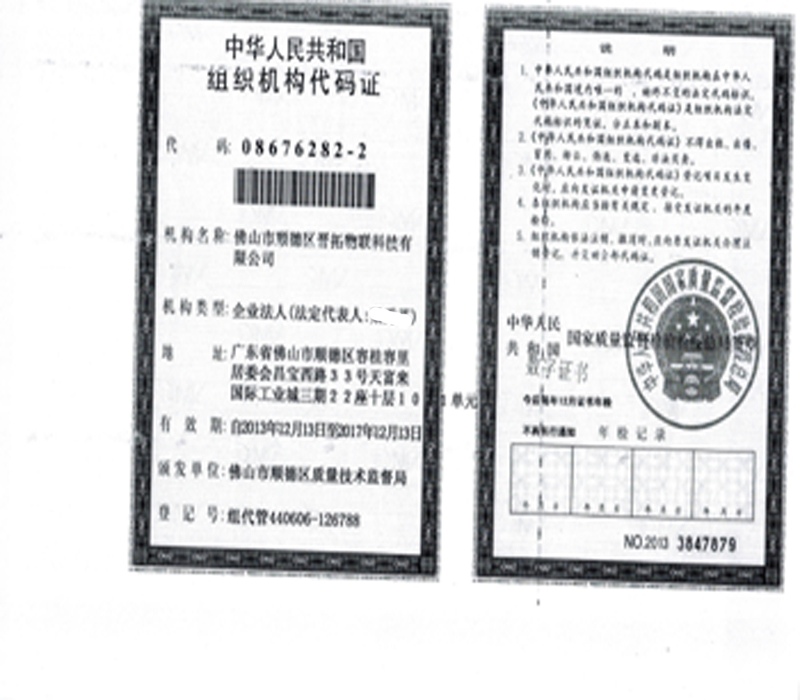 Organization Code Certificate